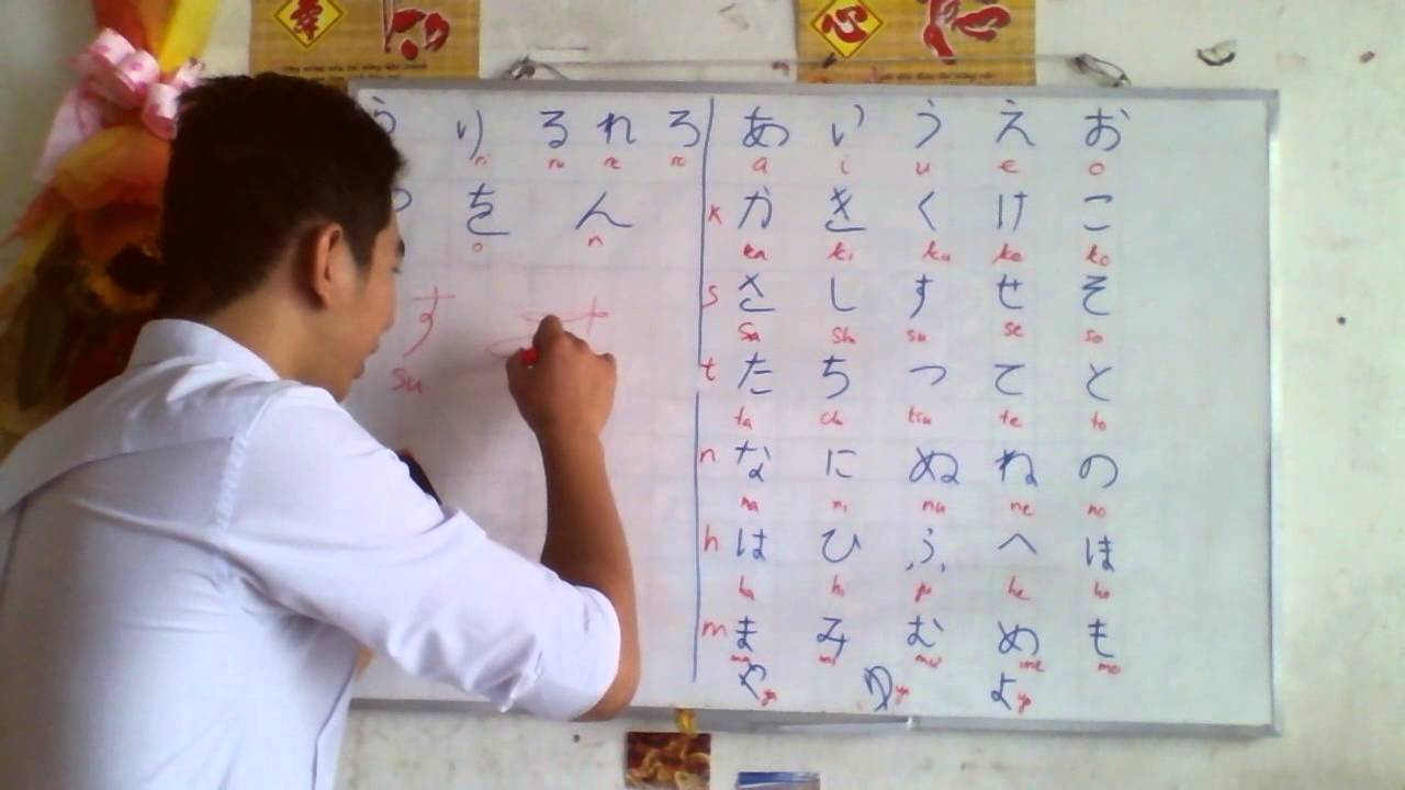 Học bảng chữ cái Hiragana.