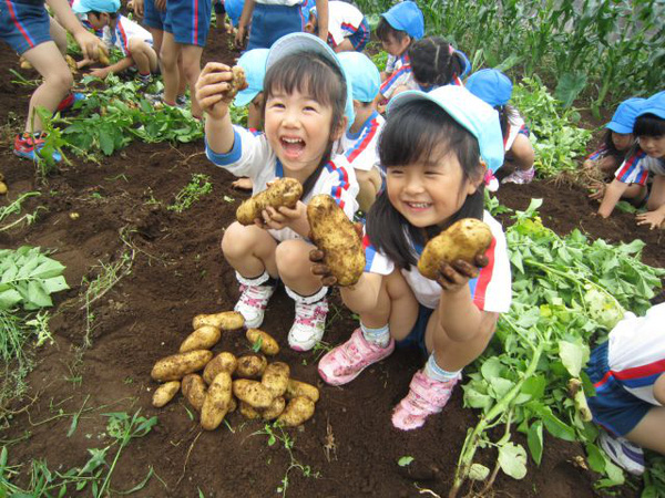 Trẻ con Nhật Bản tham gia ngoại khóa